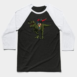 Cowboy Riding T Rex Dinosaur Mashup Baseball T-Shirt